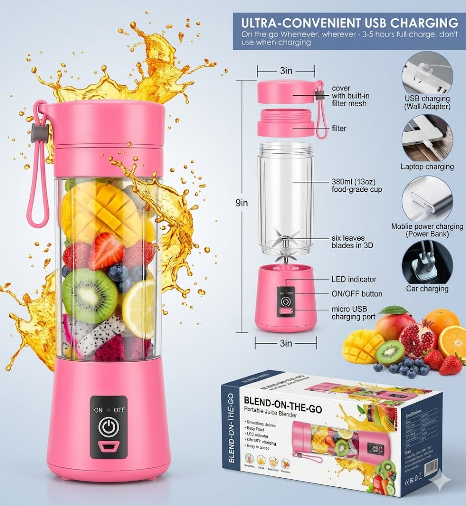 Portable Electric 6 Blade USB Juice Maker